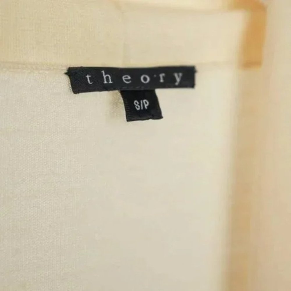 Theory Aya Fluidity Cream Open-Front Cardigan - image 4